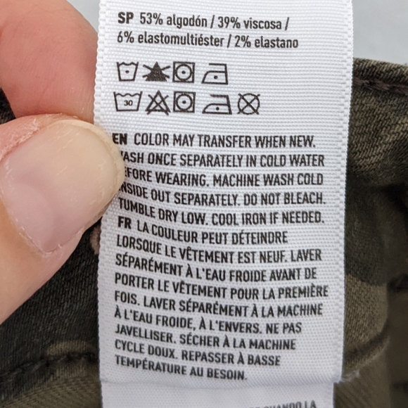 American Eagle Camouflage High Rise Jegging JeansCrop Green Pockets Size 4 - Picture 8 of 13